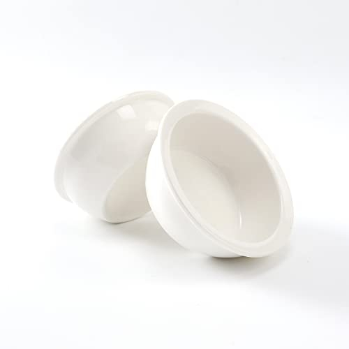GUUSII HOME 2 Stück Katzennapf Futternapf Fressnapf Katze Keramik Katzen Napf Katzenfutternapf Katzennäpfe Katzenschüssel Ersatzschüssel Katzen Schüssel 14cm 360ml Maschinenwaschbar(Blanco)