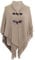 SUZALA Damen Winter Cardigan Warme Poncho Schal Wrap Elegant Strickschal mit Fransen