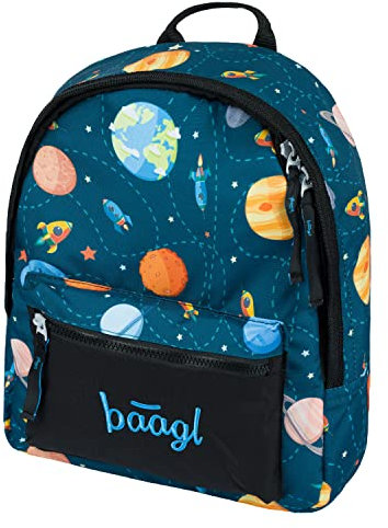 Baagl Kindergartenrucksack Jungen, Kindergarten Rucksack Kinder, Kleiner Baby Rucksack, Kinderrucksack mit Brustgurt (Planeten)