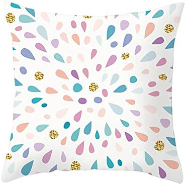 Kissenbezüge 50X50, Kissen Couch Klein Polyester Kissenbezug 1Stück Runde Wassertropfen Weiß für Stuhl Sofa Wohnzimmer Schlafzimmer
