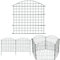 Lospitch Kit de clôture de jardin,33pcs,avec 15 éléments de clôture et 18 barres de fixation,clôture métal vert,enclos extérieur,clôture de jardin,enclos animaux (15 arcs supérieurs)
