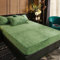 Luofanfei Winter Samt Spannbettlaken 120x200cm Boxspringbett Grün Hellgrün Warm Kuschel Frottee Bettlaken Biber Spannbetttuch Uni Muster Spannbetttücher 120 x 200 für Hohe Matratze Steghöhe 25-30cm