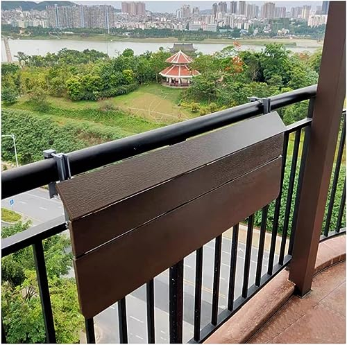 CATANK Balkon-Klapptisch, Balkongeländer-hängender Klapptisch, 1,6 cm Außen-Beistelltische für Kaffee-Patio-Gartenbalkon, Gute Stabilität (Farbe: Schwarz, Größe: 3,94 x 1,21 Fuß/1,2 x 0,3
