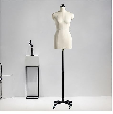 schneiderpuppe Schaufensterpuppe 360° Drehbar Schneiderpuppe Damenbüste Weiblich, Schneiderbüste Mit Abnehmbaren Rollen, Einstellbar Mannequin Torso Für Bekleidung Display for Clothing Shop Dresses (