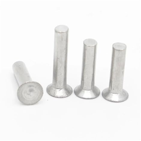 DAGROD 5-20 Stück GB869 Senkkopf-Aluminium-Vollniet M2 M2,5 M3 M4 M5 M6 M8(M6 10pcs,10mm)