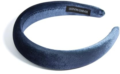 HABAC STUDIO- Headbands for Women Hair Accessories for Women Hair bands for Girls Padded Headbands Velvet 3cm Wide. (Navy)