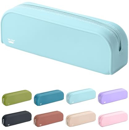 Mr. Pen - Astuccio in silicone, astuccio Malibu Dune colorato, astuccio piccolo, Azzurro, Compatto