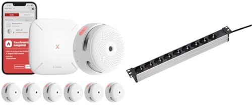 Detector de Humo X-Sense XS01-M ProConnected con estación Base SBS50 y as - Regleta Schwabe de 9 vías 19 Rack