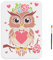 MAYJOYDIY Owl Lady Stencil 29.7×21cm Large Owl Bird on Branch Drawing Stencil with Paint Brush Art Flower Heart Animal Theme Template for DIY Craft Canvas Wall Wood Home Decor