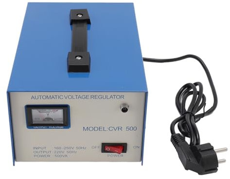 Naroote Stabilizzatore di Tensione CA, Trasformatore di Tensione Regolatore Automatico di Tensione Monofase CVR 500VA con Ingresso 160-250 V e Uscita 220 V per Elettrodomestici (Spina