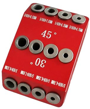 QOKLIYUI Werkzeugkasten für die Holzbearbeitung mit Taschenlochvorrichtungen aus Aluminiumlegierung. Taschenlochvorrichtungen aus Aluminiumlegierung mit Mehreren Winkeln. Einfach, Rot