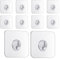 lafomukea 10 Pcs Adhesive Hooks, Transparent Stick on Hooks, Heavy Duty Sticky Hooks, Removable Without Nails, Invisible Sticky Hooks for Bathroom Kitchen Door Wall