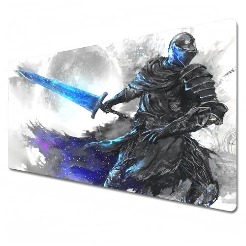 Odrys Elden Ring mouse pad,XL black and white gaming anime mouse pad 800x300 stitched edge mouse pad for home,work,study.(Tarnished) (A10, XL)