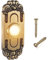 für Puupaa Türklingel-Druckknopf, eleganter antiker Messing-Türklingelknopf, LED-beleuchtete Türklingel, kabelgebunden, Klingeltaster, bündig, Wandmontage, Schalter, Türklingel