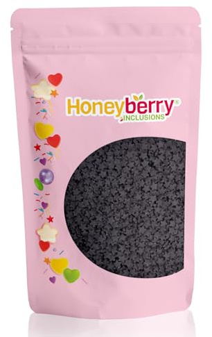 HONEYBERRY INCLUSIONS Black Stars Sprinkles 200g - Premium Edible Decorating Sprinkles for Baking, Cupcake and Cake Decorations, Ice Cream, Dessert and Icing Decoration Toppers