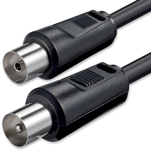 TECHZOCO Cable coaxial macho-hembra, señal 70dB, HDTV, DVB-T2/C/S, decodificador, radio, 75 Ohm, para televisión, TDT, satélite, compatible con Smart TV y equipos de audio, 5 Metros, Negro