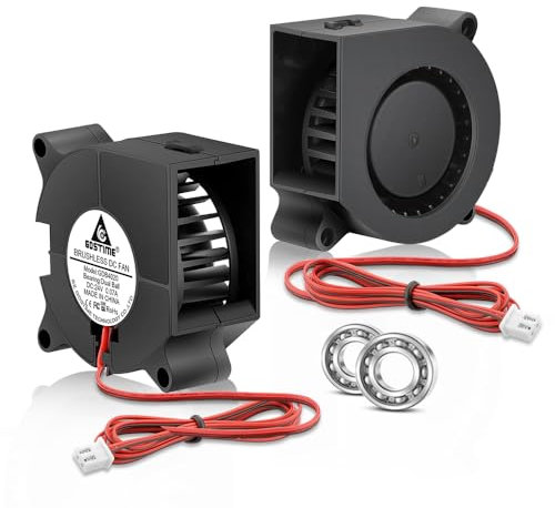 GDSTIME Lot de 2 ventilateurs 4020 - Double roulement à billes - 24 V - 40 mm x 20 mm - Câble de 100 cm - 40 x 40 x 20 mm - Turbo - 6500 tr/min