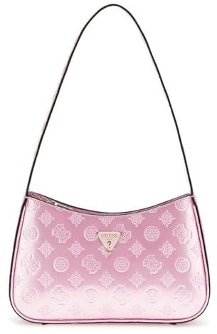 GUESS Arnela Top Zip Shoulder Bag Orchid Logo