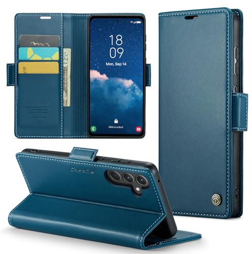 Phernykas Cover per Samsung Galaxy A35 5G Custodia Portafoglio [Blocco RFID] Premium Pelle PU [Magnetica] Wallet Libro con Porta Carte Slot Supporto Flip Case per Samsung A35, Blu