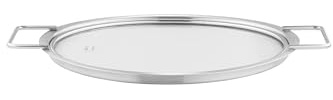 Eva Trio | Glasdeckel 24 cm | Der Stahlteil des Deckels besteht aus 90 Prozent Post-Consumer-Recycling-Edelstahl | Brushed steel
