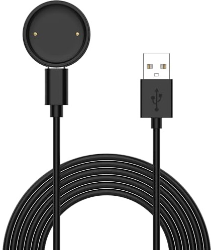 Cable de carga compatible para Amazfit Active 2/Active 2 Square/Bip 6, cable de repuesto para Amazfit Active 2/Bip 6, cable de carga smartwatch accesorios (negro)