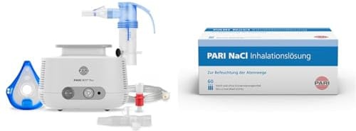 Bundle aus PARI BOY Pro Inhalationsgerät Erwachsene und Kinder – Inhalator zur Therapie von schweren Atemwegserkrankungen + PARI NaCl Inhalationslösung, 60 St. Ampullen
