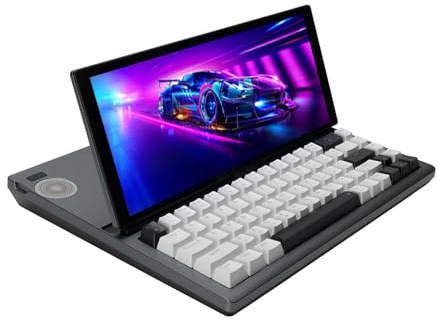 Luocute Mechanical Keyboard with 12.3 Inch Touchscreen, 68 Keys RGB LED Backlight, HiFi Sound, 10-Point Touch, Split Screen for, OS X, for with Type C, USB 3.0 Ports (UK Plug)