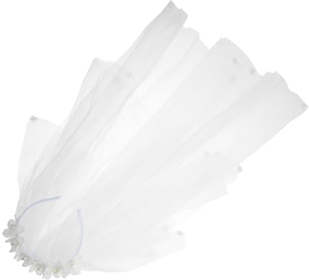 Veemoon Blumenmädchen-stirnband mit Perlen Haarband für Junge Mädchen Party Weiß Farbecht Formbeständig für Geburtstage Kostümpartys und Mehr