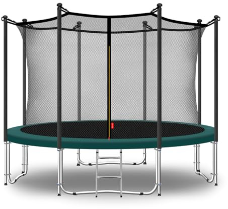 Baunsal® Trampolin Outdoor Ø 366 cm (JS-IN) grün als Komplettset Gartenspielzeug Kindertrampolin Gartentrampolin rund Garten Spielzeug für Kinder