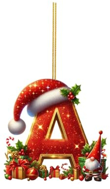 Weihnachtsbaum Buchstaben Ornamente A-Z, Weihnachtsbaum Anhänger 26 Personalisiert - Acryl Buchstaben A-Z für Hochzeit DIY Deko (1, A)