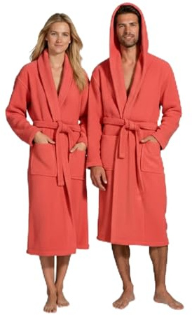 BOSKIMO Peignoir de bain unisexe à capuche 100 % coton OEKO-TEX - Peignoir pour homme et femme - Bouclette américaine 420 g/m² - Doux et très absorbant