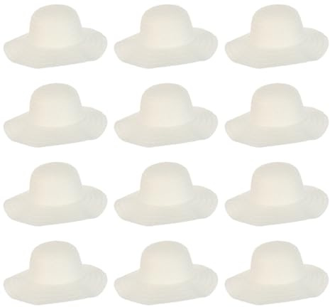 EXCEART 12 Sombreros de Paja Diseño Tejido, ala Ancha y Transpirables, Ideales para Fiestas y Manualidades de Verano