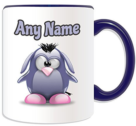UNIGIFT Personalisiertes Geschenk – I-Aah Tasse (Pinguin Cartoon Charakter Kostüm Farboptionen) Einzigartige Namensbotschaft alberne lustige Superhelden Hero Super Esel
