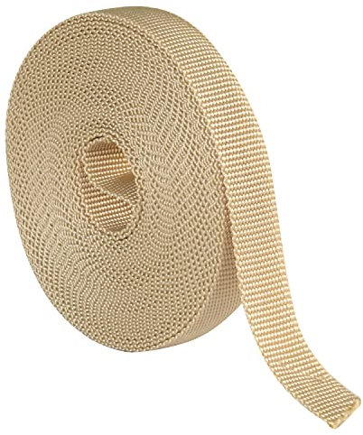 Amig - Cinta para Recogedor de Persianas Enrollables - Cuerda de Repuesto para Carretes de Persiana de Toque Suave y Rígido - Resiste los Rayos UV y la Abrasión - Color Marfil - Medidas: 14 mm x 6 m