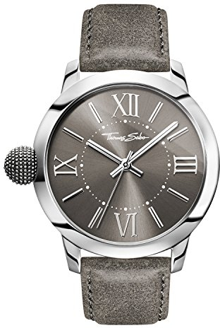 THOMAS SABO Herren Analog Quarz Uhr mit Leder Armband WA0294-273-210-46 mm