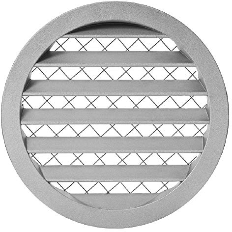 Ø 200mm Lüftungsgitter - Abluftgitter - Rund - mit Flansch/Rohranschluß - Aluminium