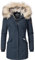 Navahoo Damen Winter Kurzmantel mit Kapuze Cristal Blau Gr. M