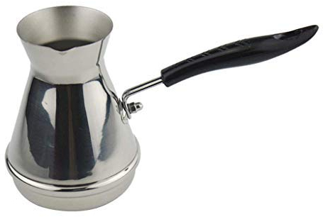 SGerste Professional Turkish Coffee Stovetop Warmer, Stainless Steel Turkish Cezve, Coffee Boiling Pot, Stovetop Coffee Maker - Silver, 230ml