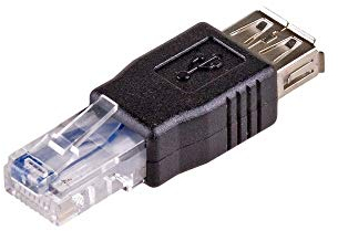 AKYGA AK-AD-27 USB A 2.0 Buchse auf Ethernet RJ45 Stecker Adapter Konverter, schwarz