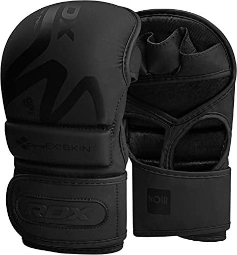 RDX Pro MMA Hybrid Sparring Gloves, Maya Hide Leather, Open Ventilated Palm, Padded Mitts Martial Arts Kickboxing Muay Thai Training Cage, Men Adult, Punching Bag and Pads workout