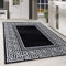 HomebyHome Teppich Wohnzimmer 120x170 cm Rechteckig Schwarz Kurzflor Bordüre Design - Teppich Schlafzimmer, Esszimmer, Küche Flauschiger Extra Weich Tepich Waschbär Einfache Reinigung