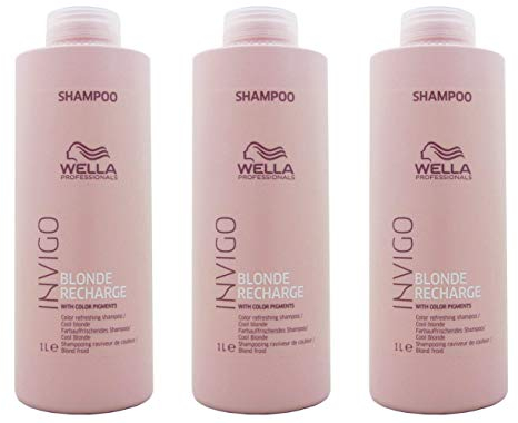 3 er Pack Invigo Blonde Recharge Cool Blonde Color Refreshing Shampoo 1000 ml