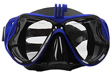 Tubayia - Gafas de Buceo (Silicona, con Soporte para cámara, para Buceo, natación y Snorkeling), Azul