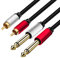 Yeung Qee Câble 2 x 6,35 mm vers 2 RCA RCA jack mâle 6,35 mm vers 2 RCA mâle stéréo RCA mâle 1,5 m Noir