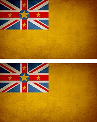 Akachafactory 2X Sticker Aufkleber Flaggen Flagge Fahne Vintage NU Niue