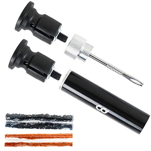 CyclingDeal Reparatur-Set für schlauchlose Reifen für Mountainbike, Rennrad, Fahrrad, zum Verstauen im Lenker – Reparieren von Löchern oder flachen Löchern – Plugger Werkzeug und Stecker – 2 x kleine