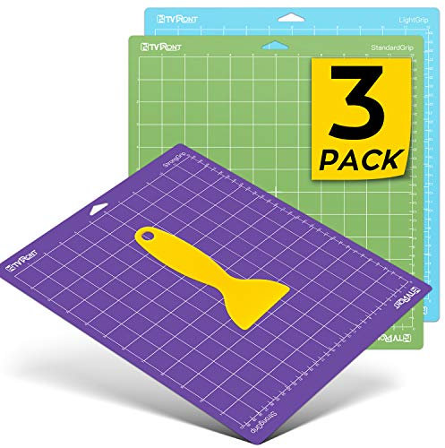 HTVRONT Schneidematte für Cricut, 3er-Pack Schneidematten Plotter 12 x 12 (StandardGrip, LightGrip, StrongGrip) für Cricut Explore Air 2/Air/One/Maker