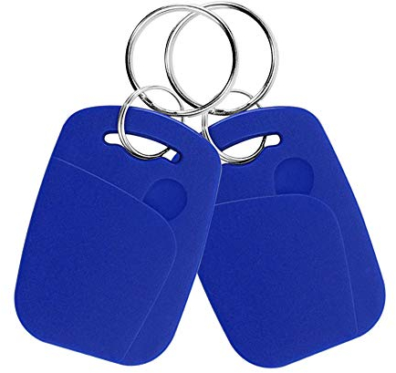 FTSTech 10pcs Porte-clés RFID Double Fréquence 125KHz et 13,56MHz 2-en-1 Porte-clés Composite UID Réinscriptible Utilisé pour Copier/Cloner des Clés/Cartes (Bleu)