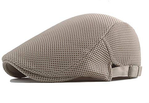 Herren Kappe Hut Beret Golf Cap Frauen Männer Verstellbare Baumwolle Running Sweatband Hut Outdoor Unisex Wandern Hollow Mesh Retro British Style Sonnencreme-Khaki