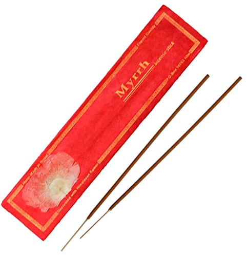 Bodhi® Premium Myrrhe Räucherstäbchen, 15 Stück – warm und würzig, für Räucherrituale, Reinigung und Meditation, aus Nepal, 100% natürlich